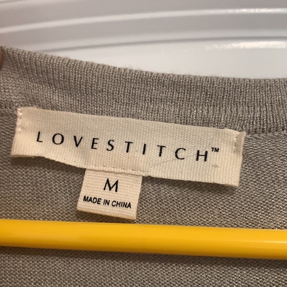 Love stitch stripe color block fall sweater long sleeve midi dress size medium - Picture 3 of 6